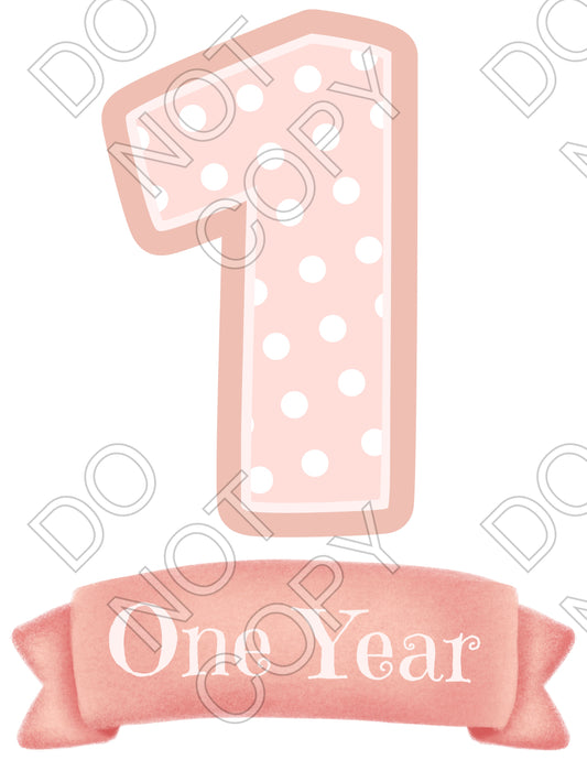 UV-DTF Transfer - 12pk Milestone Set Transfers - Pink Banner