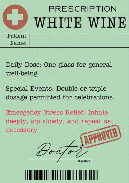 Vinyl Transfer - Wine Bottle Prescription Labels