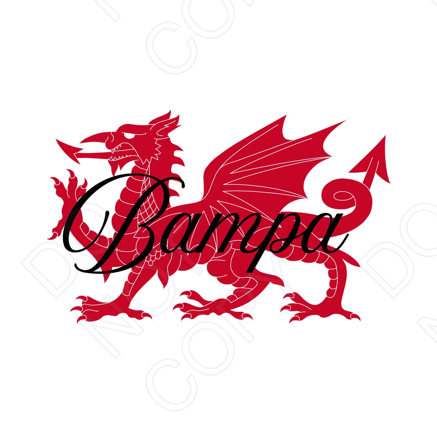 UV-DTF Transfer - Family Welsh Dragon Design