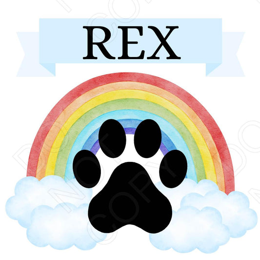 UV-DTF Transfer - Rainbow Paw Print (Bespoke)