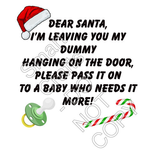 UV-DTF Transfer Suitable for Dummy Door Hanger - Dear Santa