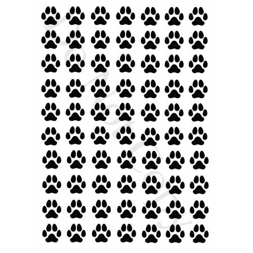 Style 10 - Small Black Paw Prints Sheet of Mix and Match UV-DTF Designs