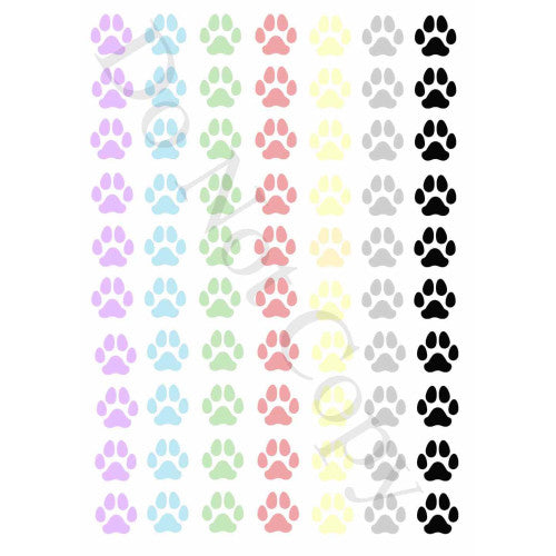 Style 11 - Small Mixed Paw Prints Sheet of Mix and Match UV-DTF Designs