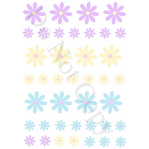 Style 14 - Mixed Sized Pastel Daisies Sheet of Mix and Match UV-DTF Designs