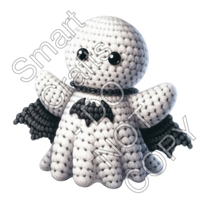 UV-DTF Transfer for Square Keyring - Halloween Crochet