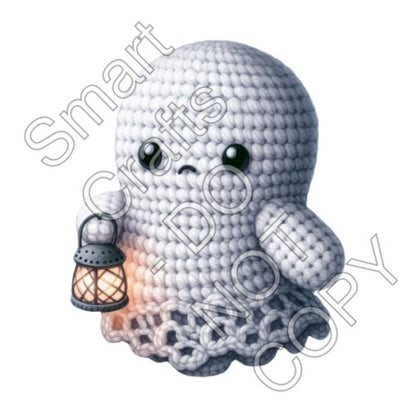 UV-DTF Transfer for Square Keyring - Halloween Crochet