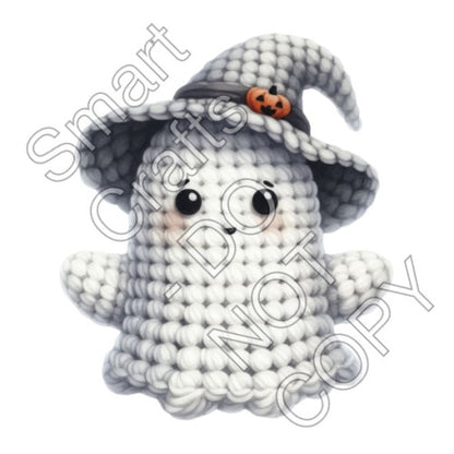UV-DTF Transfer for Square Keyring - Halloween Crochet