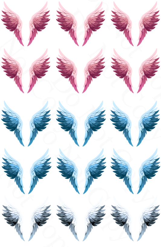 UV-DTF Sheet of 4cm wings suitable for solar lights or keyrings