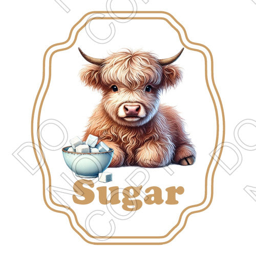 UV-DTF Transfer - Highland Cow Drink Labels