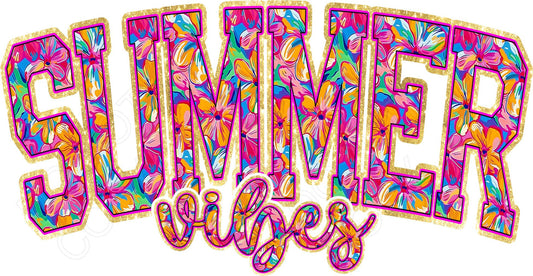 DTF Transfer - Summer Vibes (Varsity)