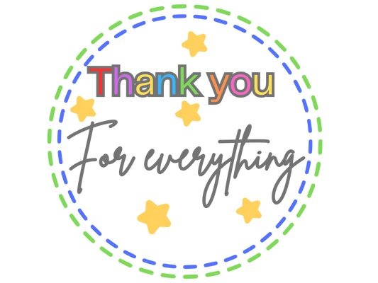 UV-DTF Transfer - Thank you for everything design 6cm tall