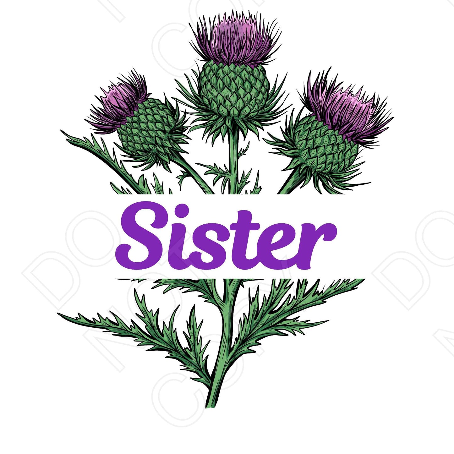 UV-DTF Transfer - Family Thistle Design