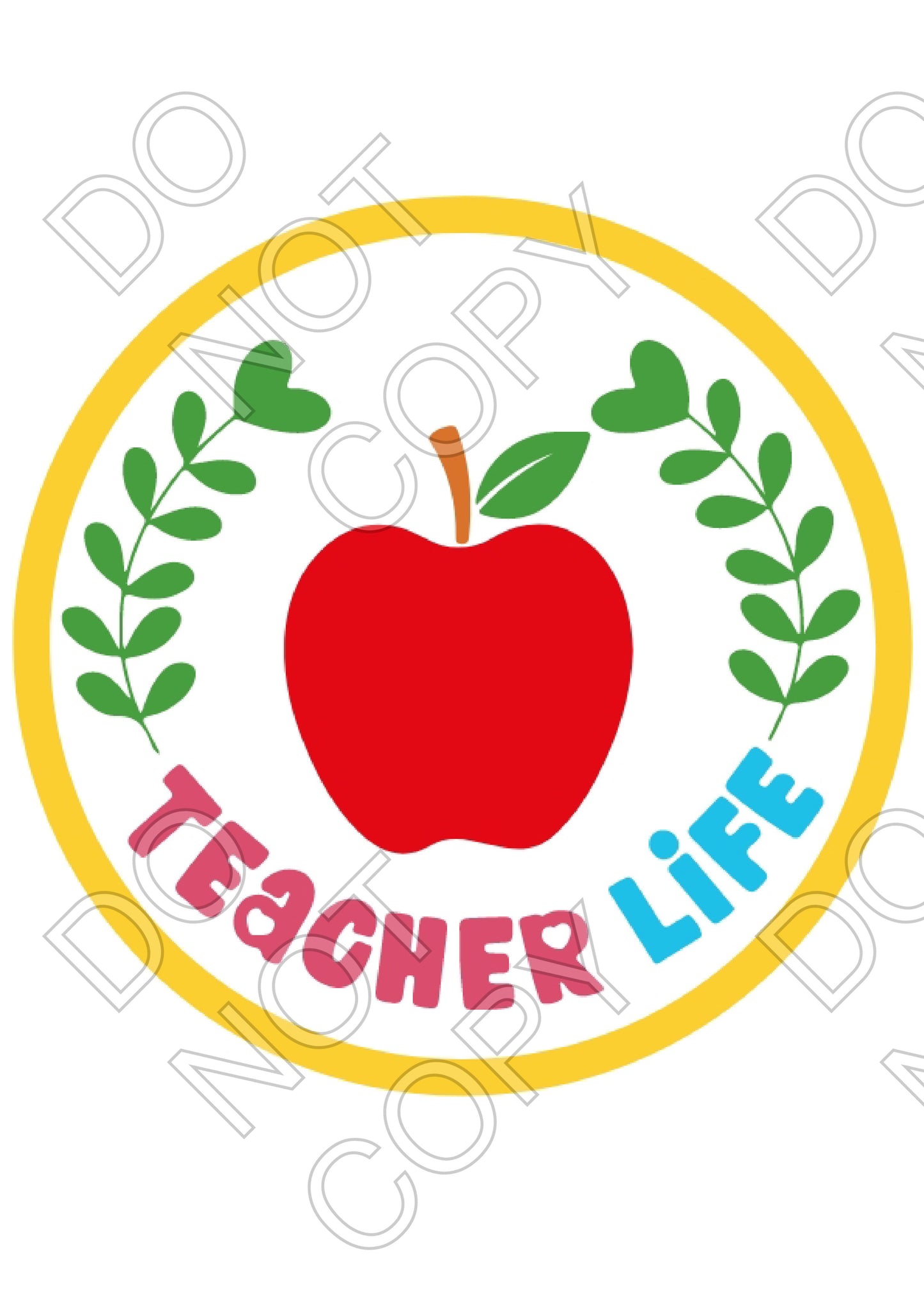 UV-DTF Transfer for 5cm Circular Keyring - Teacher Life Design