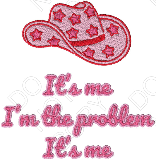 UV-DTF Transfer Suitable for 16oz Cold Cups - Embroidery I'm The Problem Its Me