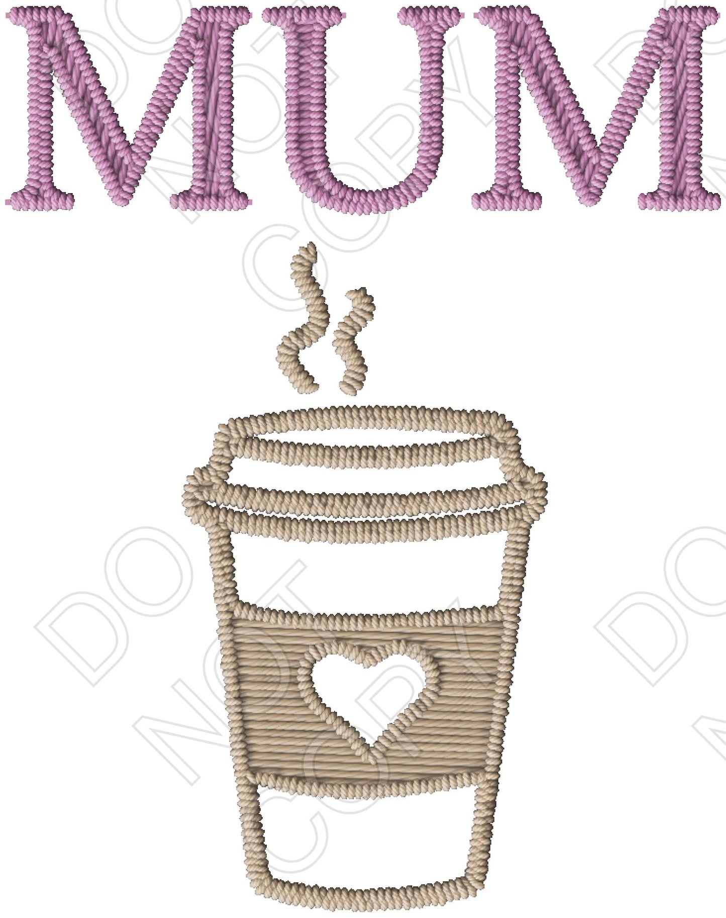 UV-DTF Transfer Suitable for 16oz Cold Cups - Embroidery Style Mum Coffee Cup