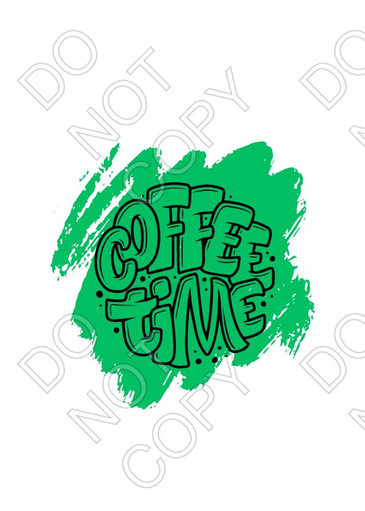 UV-DTF Transfer Suitable for Coffee Cup Keyring - Coffee Time