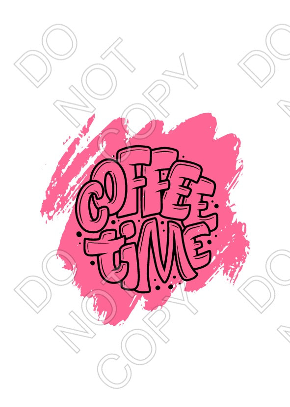 UV-DTF Transfer Suitable for Coffee Cup Keyring - Coffee Time