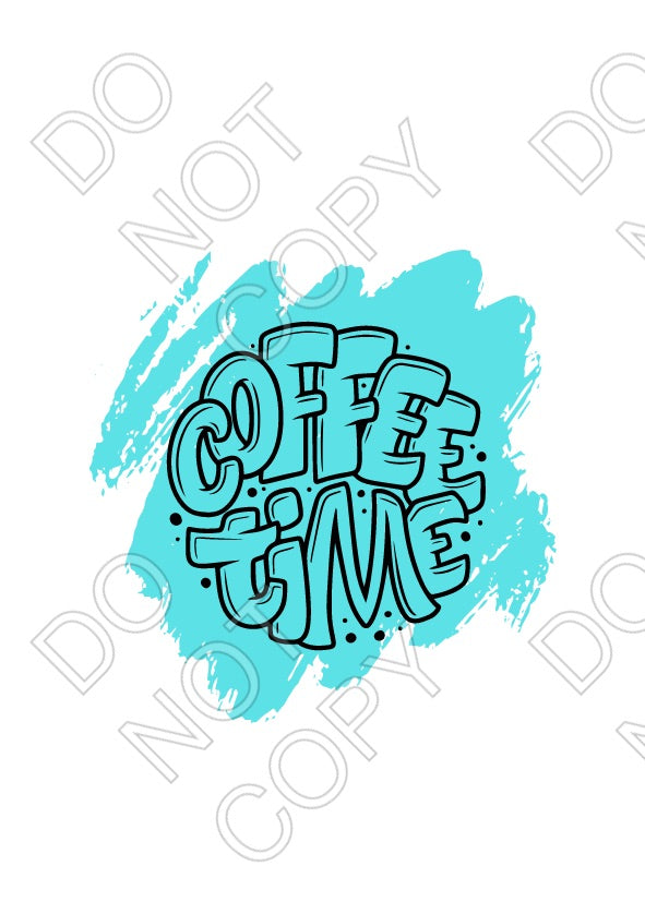 UV-DTF Transfer Suitable for Coffee Cup Keyring - Coffee Time