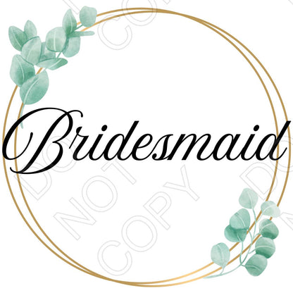 UV-DTF Transfer - 10cm Champagne Flute Wedding Titles (Style 2)