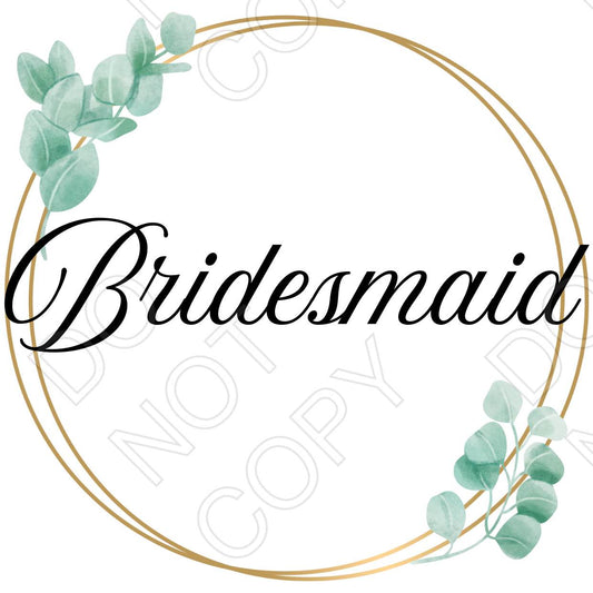 UV-DTF Transfer - 10cm Champagne Flute Wedding Titles (Style 2)