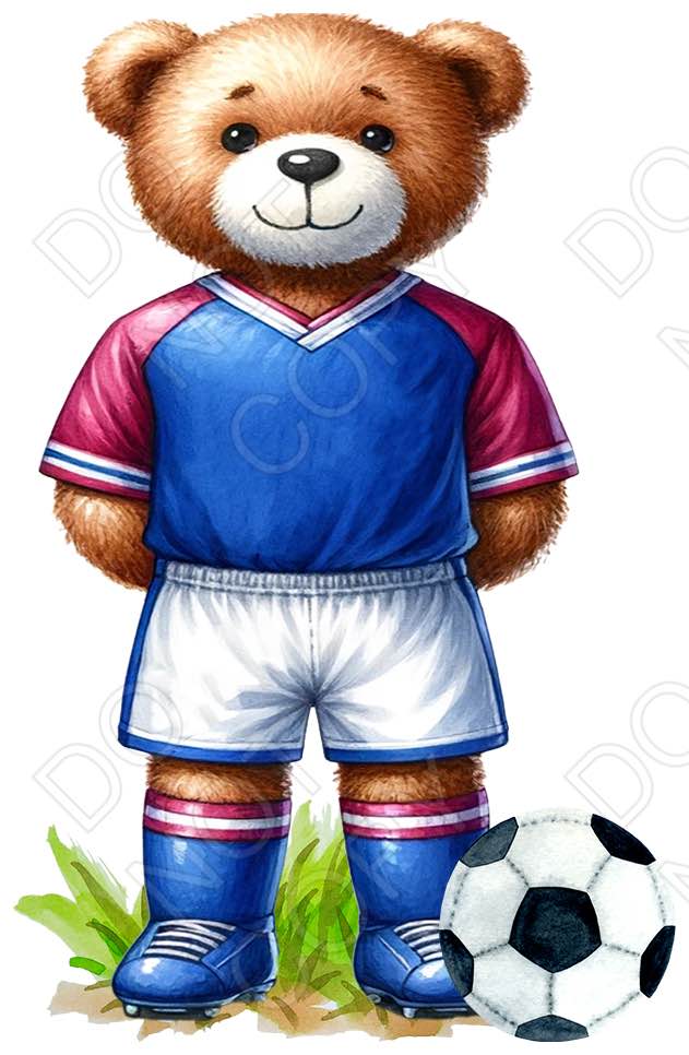 UV-DTF Transfer - 4cm Football Bears (34 versions with and without ball)