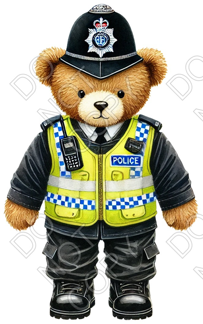 UV-DTF Transfer - Policeman Bear