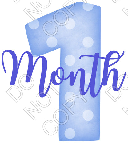 UV-DTF Transfer - 12pk Milestone Set Transfers - Blue Spots