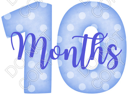 UV-DTF Transfer - 12pk Milestone Set Transfers - Blue Spots