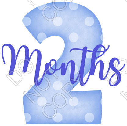 UV-DTF Transfer - 12pk Milestone Set Transfers - Blue Spots