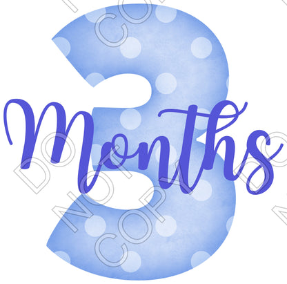 UV-DTF Transfer - 12pk Milestone Set Transfers - Blue Spots