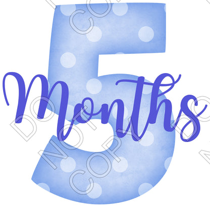 UV-DTF Transfer - 12pk Milestone Set Transfers - Blue Spots