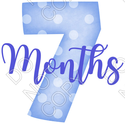 UV-DTF Transfer - 12pk Milestone Set Transfers - Blue Spots