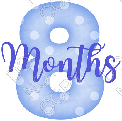 UV-DTF Transfer - 12pk Milestone Set Transfers - Blue Spots