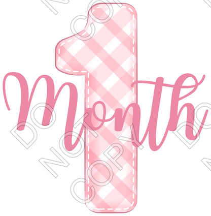 UV-DTF Transfer - 12pk Milestone Set Transfers - Pink Check