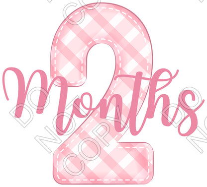 UV-DTF Transfer - 12pk Milestone Set Transfers - Pink Check