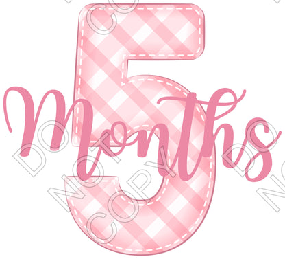 UV-DTF Transfer - 12pk Milestone Set Transfers - Pink Check