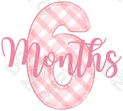 UV-DTF Transfer - 12pk Milestone Set Transfers - Pink Check