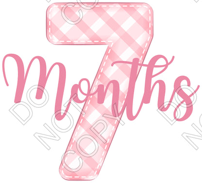 UV-DTF Transfer - 12pk Milestone Set Transfers - Pink Check