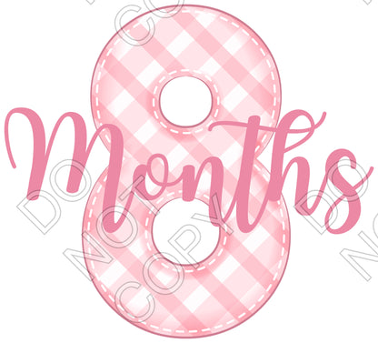 UV-DTF Transfer - 12pk Milestone Set Transfers - Pink Check