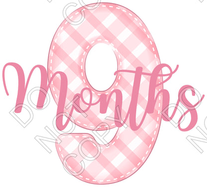 UV-DTF Transfer - 12pk Milestone Set Transfers - Pink Check