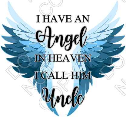 UV-DTF Transfer - Angel Memorial Wings (Male Options)