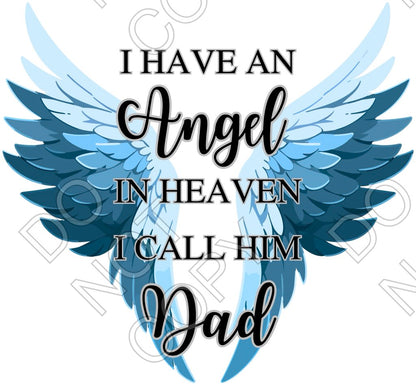 UV-DTF Transfer - Angel Memorial Wings (Male Options)