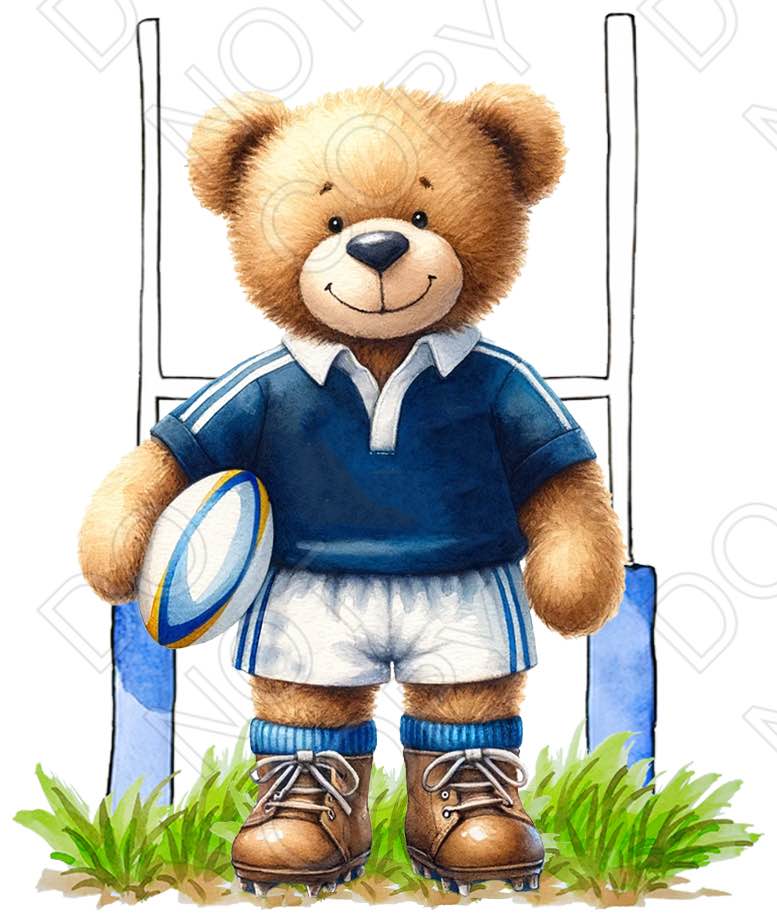 UV-DTF Transfer - Rugby Bear (Scotland Style)