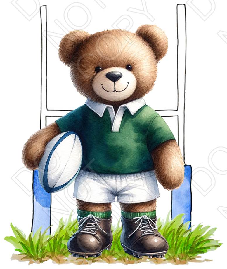 UV-DTF Transfer - Rugby Bear (Ireland Style)