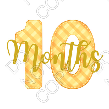 UV-DTF Transfer - 12pk Milestone Set Transfers - Yellow Check