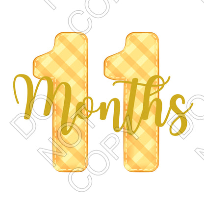 UV-DTF Transfer - 12pk Milestone Set Transfers - Yellow Check