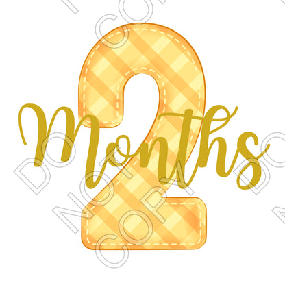 UV-DTF Transfer - 12pk Milestone Set Transfers - Yellow Check