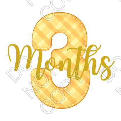 UV-DTF Transfer - 12pk Milestone Set Transfers - Yellow Check