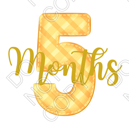 UV-DTF Transfer - 12pk Milestone Set Transfers - Yellow Check