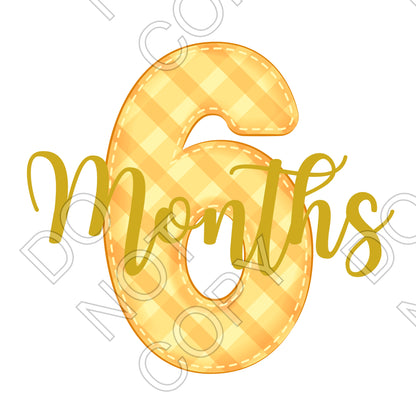 UV-DTF Transfer - 12pk Milestone Set Transfers - Yellow Check